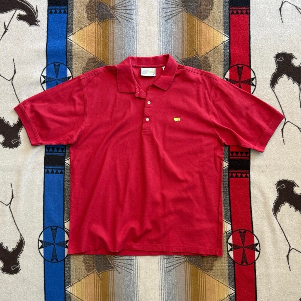 Vintage 90s The Masters Augusta Golf Golfing Polo Shirt Mens Size XL Red
